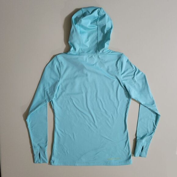 Under Armour Women's ColdGear Fitted Aqua Hooded Long Sleeve Top - Picture 13 of 14